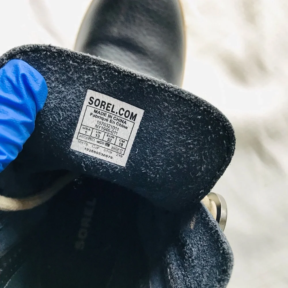 Sorel Kids Black Leather Boots